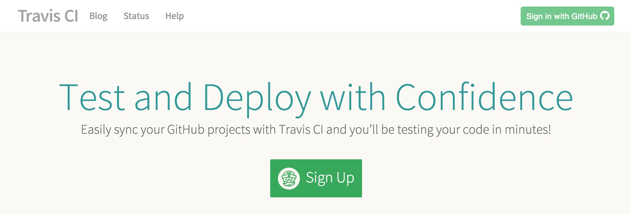 Travis CI 首頁